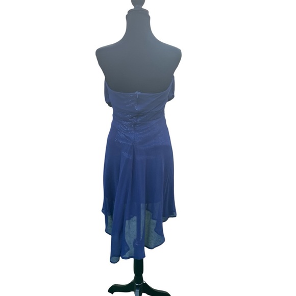 Elegant Blue Strapless Dress Blue - Picture 3 of 5